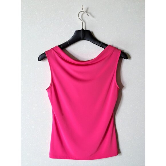 NWT Worthington Hot Pink Cowl Neck Sleeveless Top Size M Barbiecore - Picture 2 of 7